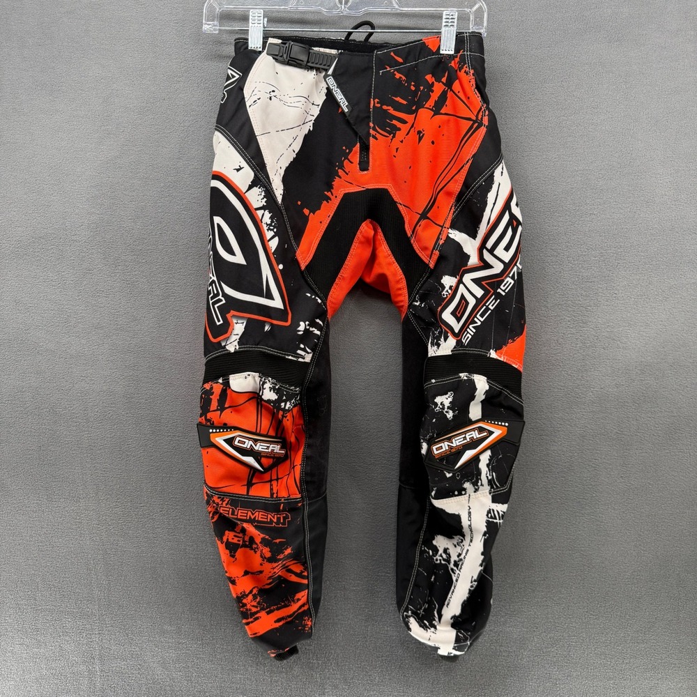 O'Neal Element Series Youth Motocross Pants Orange Black White Size 12/14 Racing